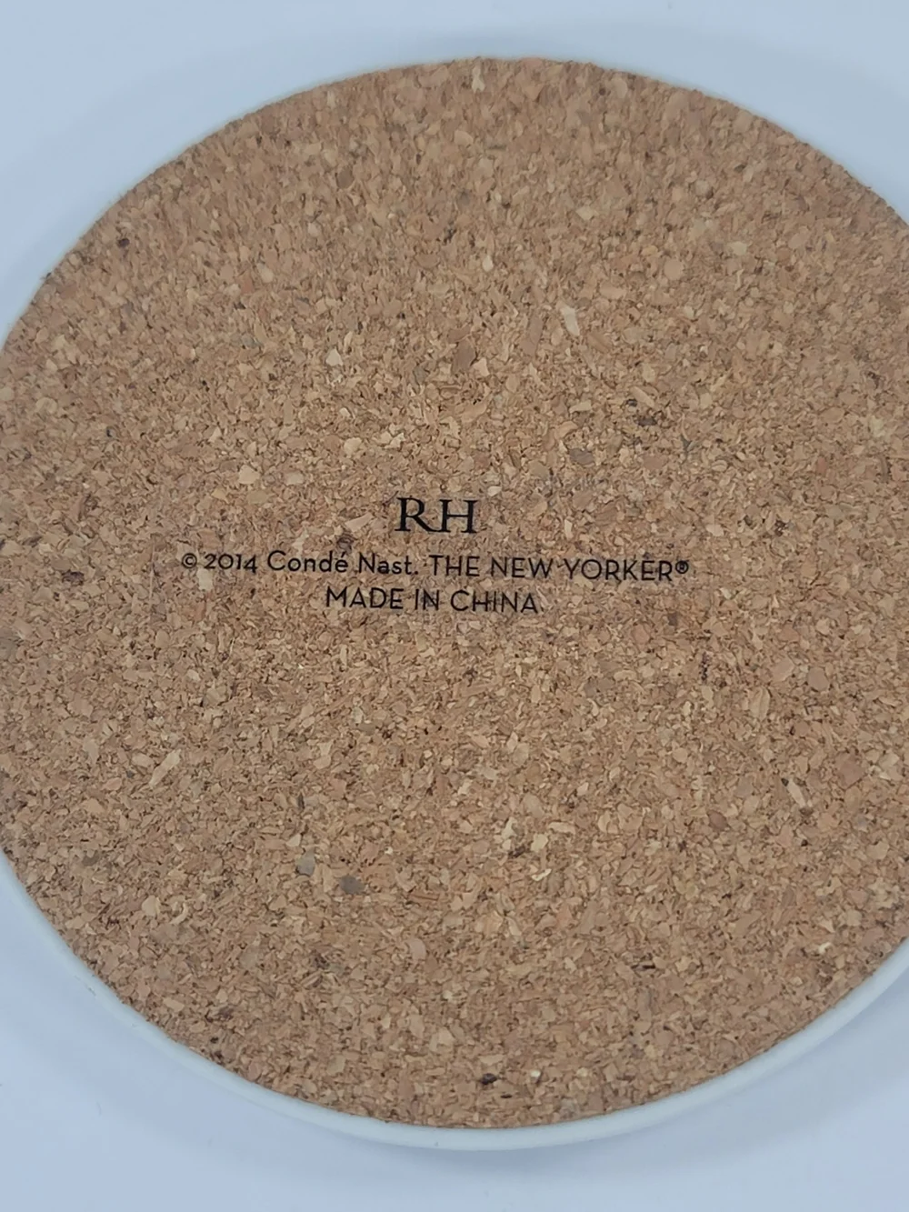 New Yorker Magazine Cartoon Ceramic Coaster Set of 6 Restoration Hardware Cork